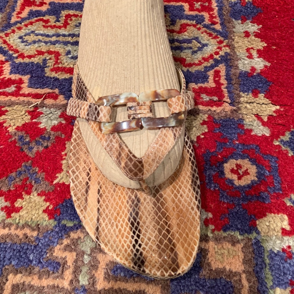 Stuart Weitzman , Python Print, Thong Sandal W/ T… - image 5